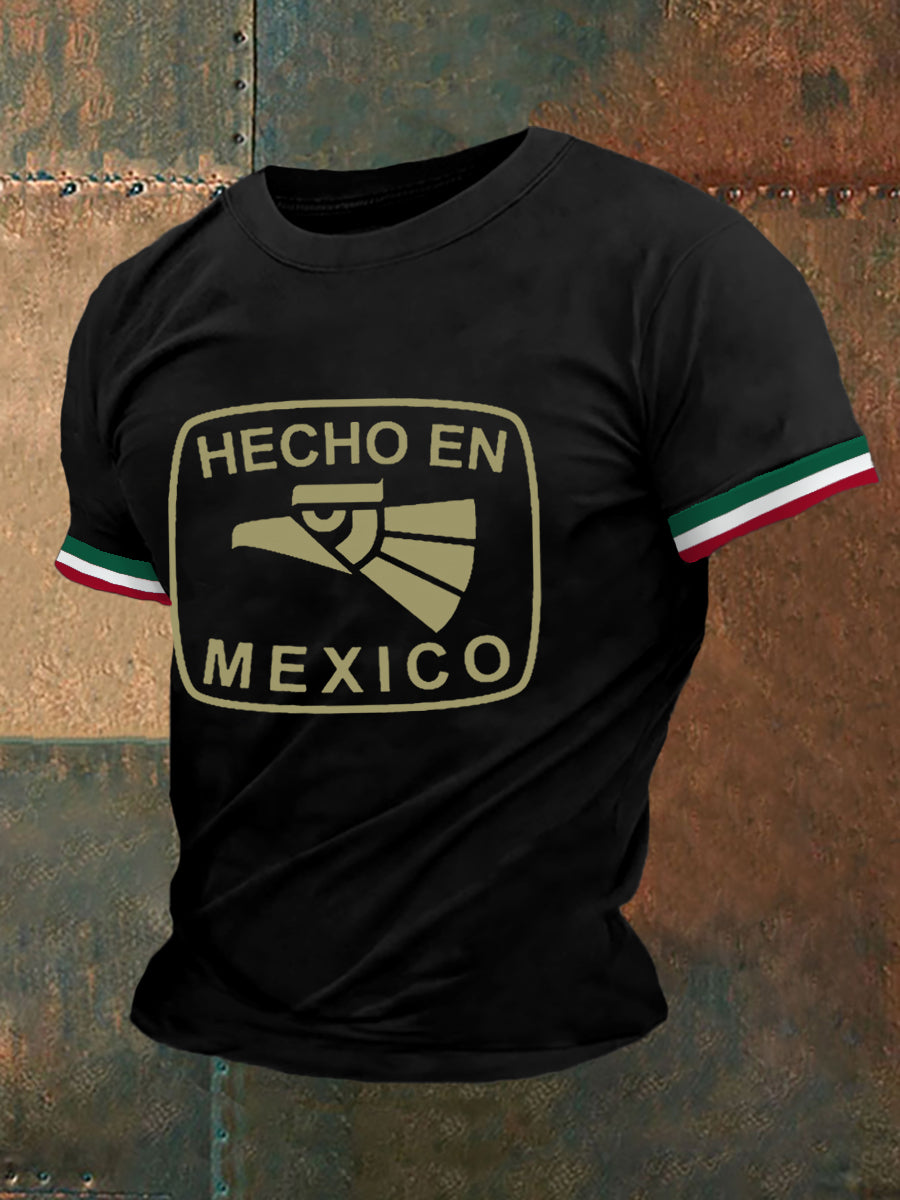 Men's Funny Hecho En Mexico Print Casual Tee