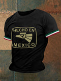 Men's Funny Hecho En Mexico Print Casual Tee