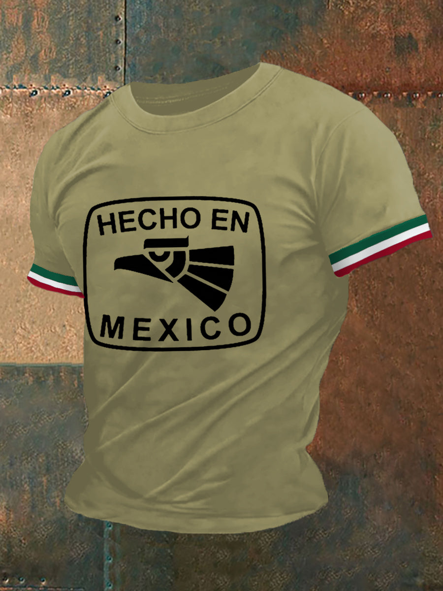 Men's Funny Hecho En Mexico Print Casual Tee