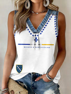 Women's Bosnia Football Lover ZMAJEVI Printed Tank Tops