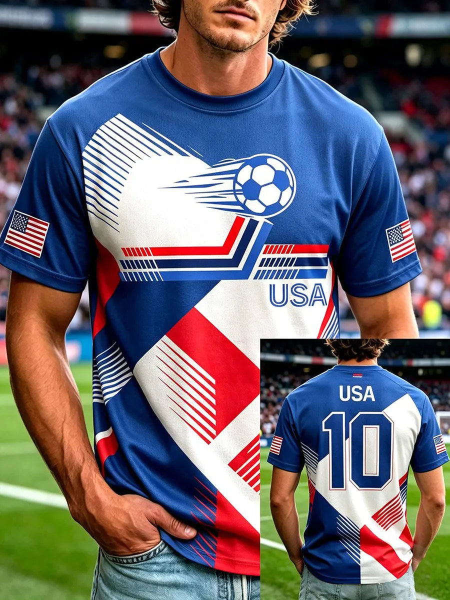 Men'S USA Football Lover Art Printed Polo Shirt