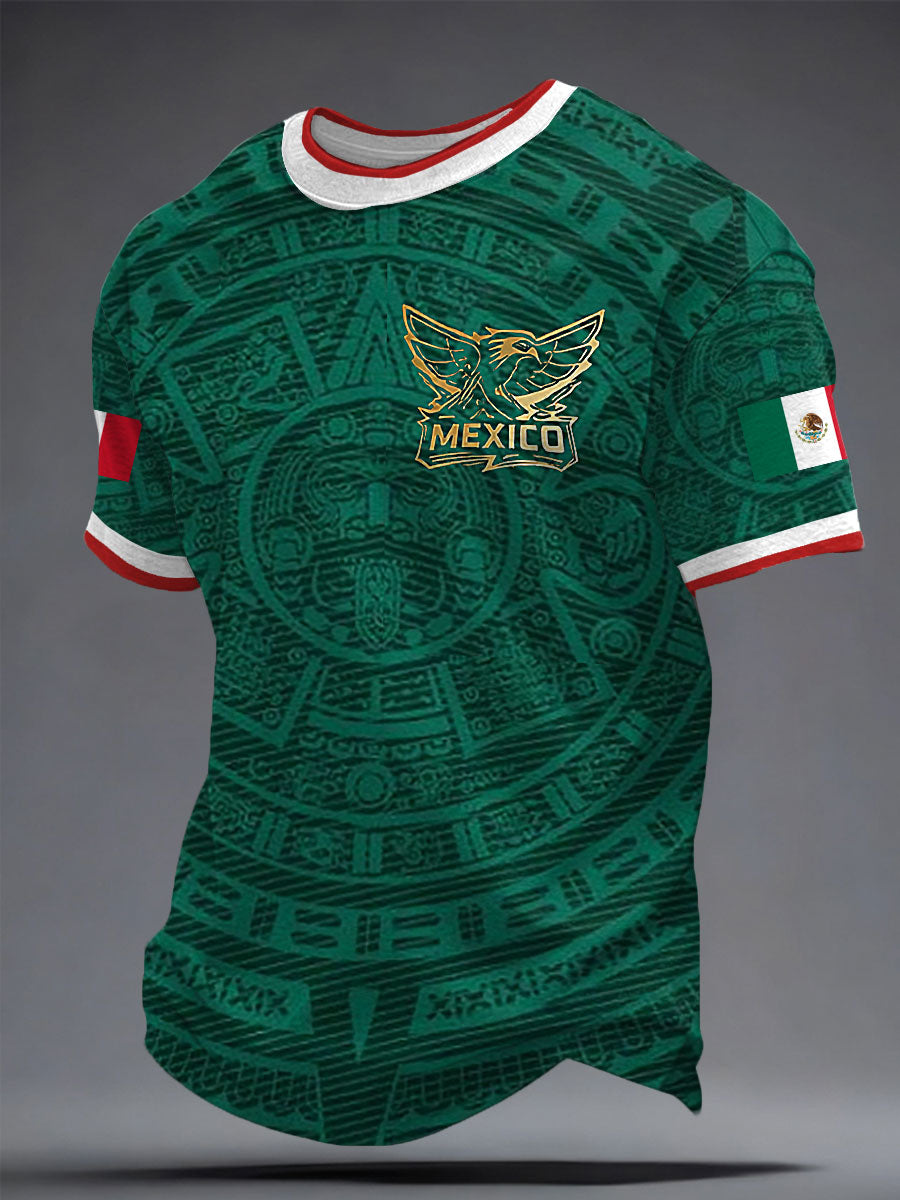 Men's Mexico Football Lover Printed T-shirt