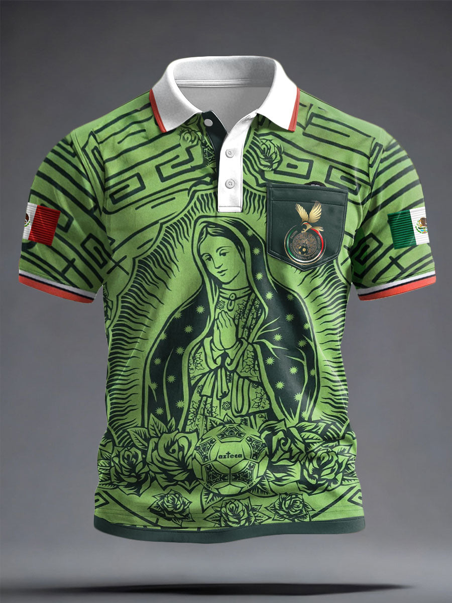 Men's Mexico Football Lover Printed Casual Tops