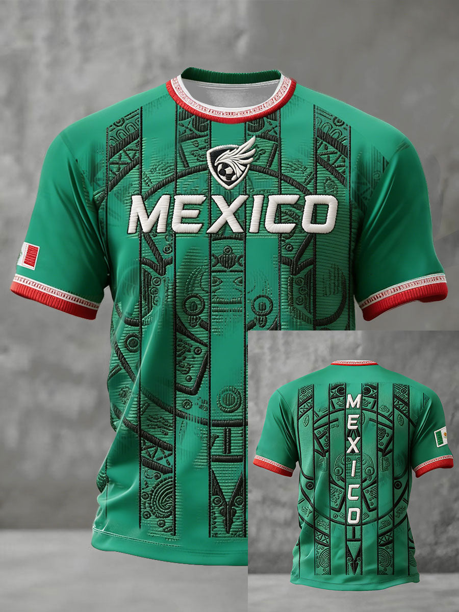 Men's Mexico Football Lover Printed T-shirt