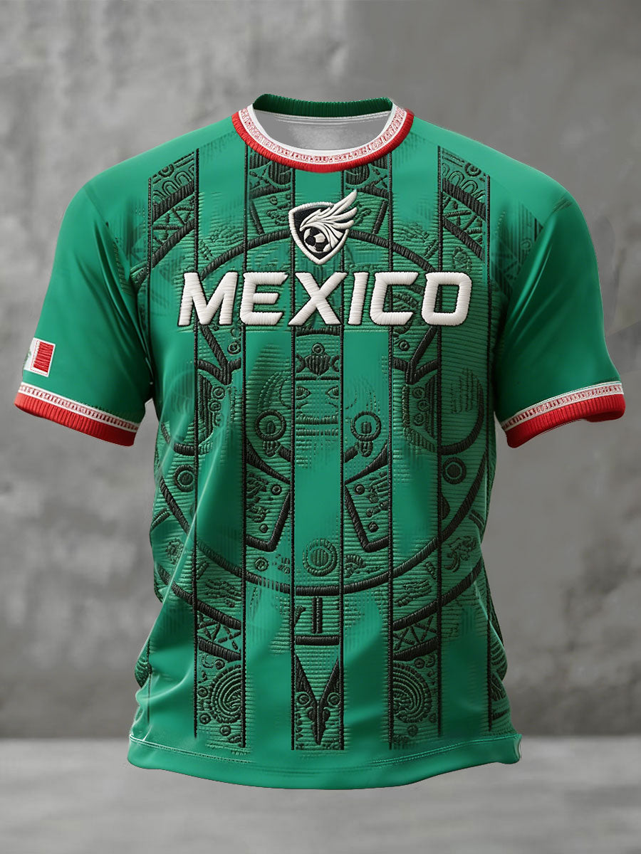 Men's Mexico Football Lover Printed T-shirt