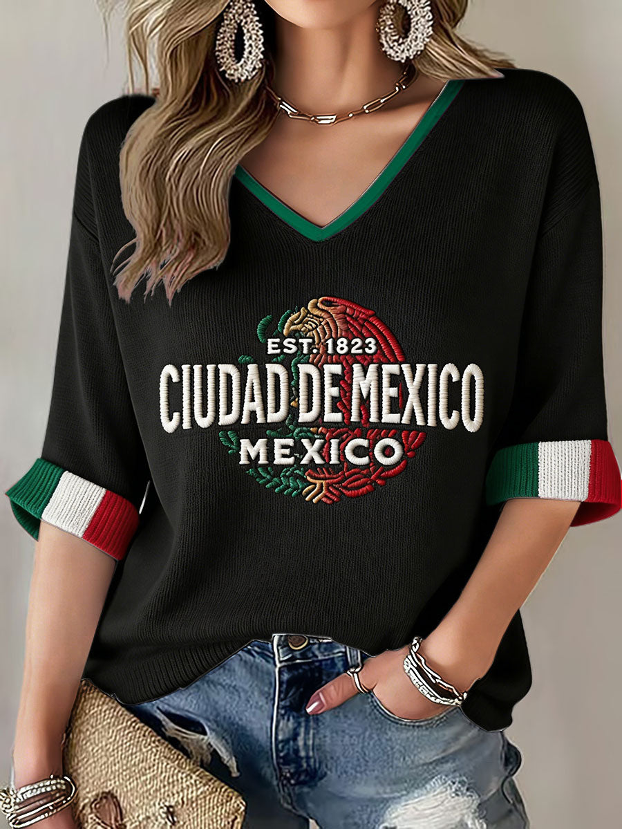 Women's Mexico Football Lover Printed T-shirt