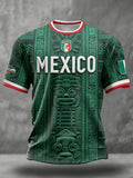 Men's Mexico Football Lover Printed T-shirt