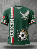 Men's Mexico Football Lover Printed T-shirt