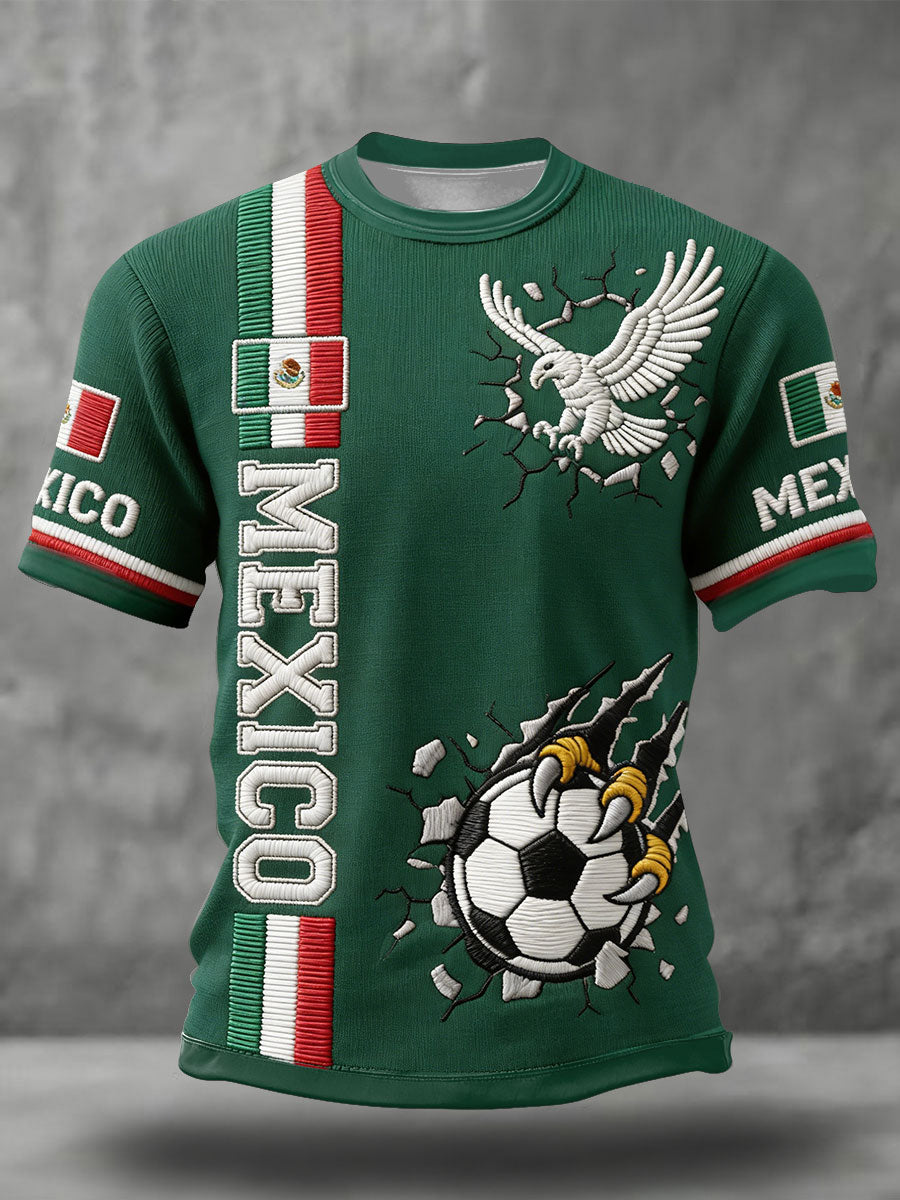 Men's Mexico Football Lover Printed T-shirt