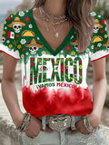 Women's Mexico Football Lover Printed T-shirt
