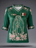 Women's Mexico Football Lover Printed T-Shirt