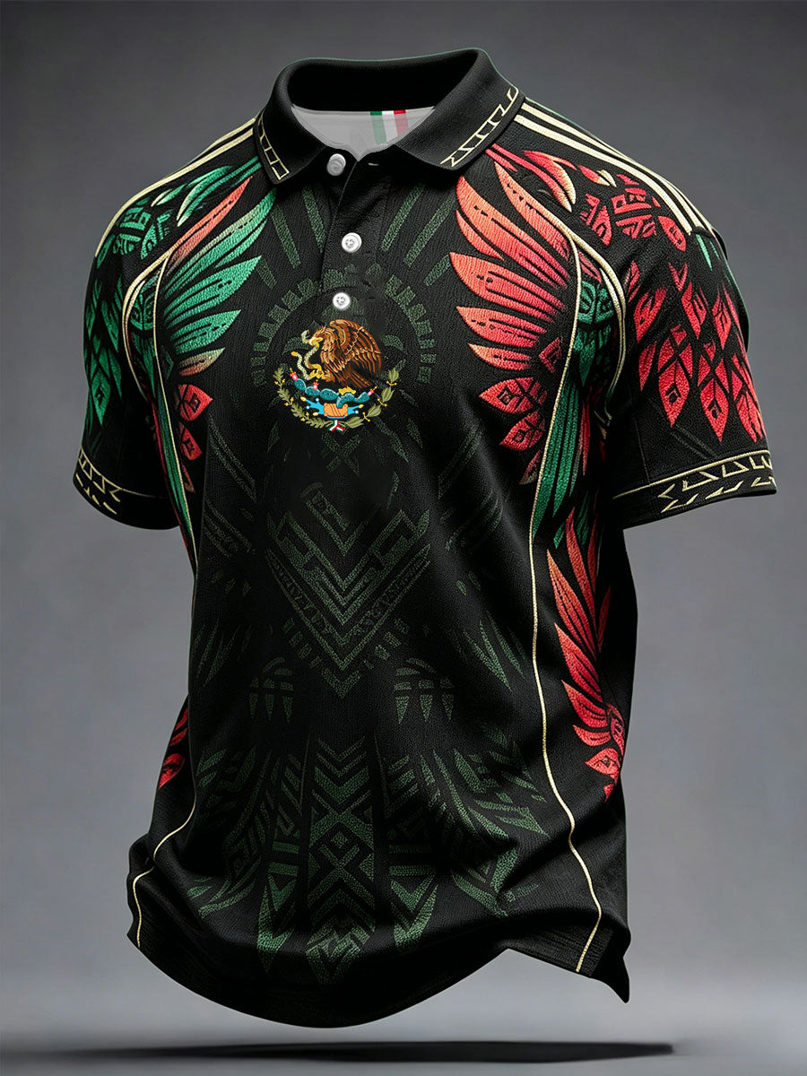Men's Mexico Football Lover Art Printed Casual Tops