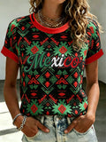 Women's Mexico Football Lover Art Printed T-shirt