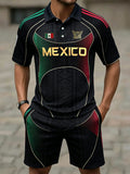 Men's Mexico Football Lover Art Printed Sets